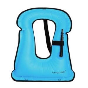 Ergonomische Aufblasbare Schwimmweste für Erwachsene zum Schnorcheln, Kajakfahren und Schwimmen - leicht, tragbar, schnell aufblähbar, verstellbare Riemen an Taille und Schritt.