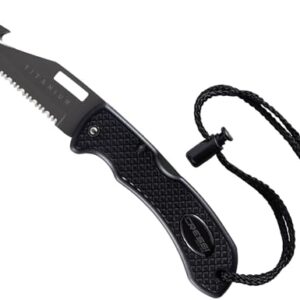 Cressi Chaku Knife, Diving Knife mit doppelt geriffelter und glatter Titan Klinge, ideal für Tauchen und Apnea, Schwarz/Titan Klinge, Einheitsgröße, Erwachsene Unisex