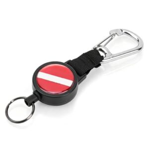Tauchzubehör, equlup Scuba Retractor Clip, Anti-Lost Diving Edelstahldraht Stretch-Federseil mit Lanyard-Schlüsselring BCD-Zubehör