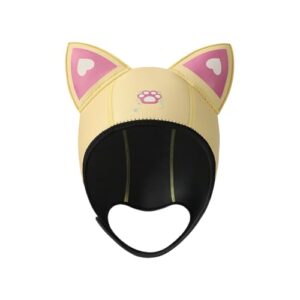 Wasserdichte Tauchkappe für Damen mit Klettverschluss und Katzenohren, ideal für Tauchen, Surfen und Rafting