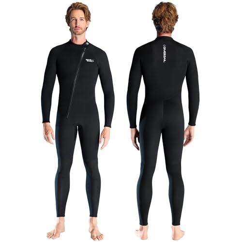 Neopren-Tauchanzug für Herren, 3mm Neopren-Anzug mit Reißverschluss und Langarmen, ideal für Tauchen, Schnorcheln und Surfen